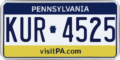 PA license plate KUR4525