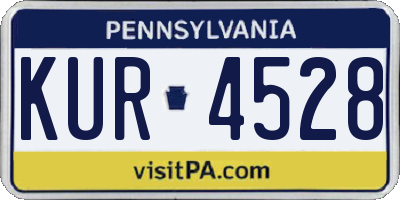 PA license plate KUR4528