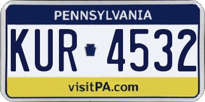 PA license plate KUR4532