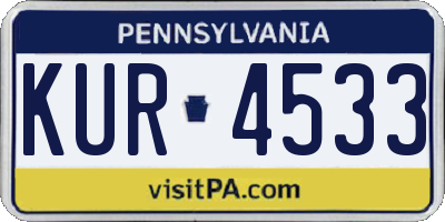 PA license plate KUR4533