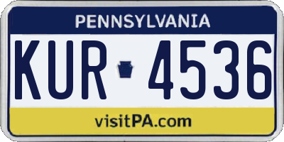 PA license plate KUR4536