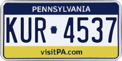 PA license plate KUR4537