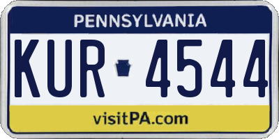 PA license plate KUR4544