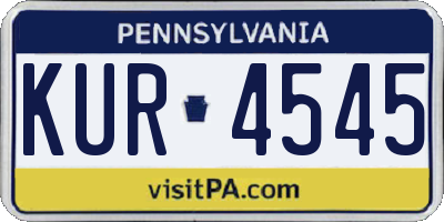 PA license plate KUR4545