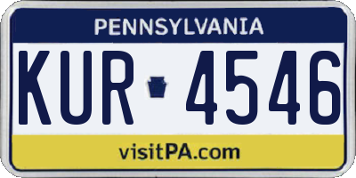 PA license plate KUR4546