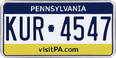 PA license plate KUR4547