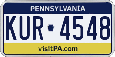 PA license plate KUR4548