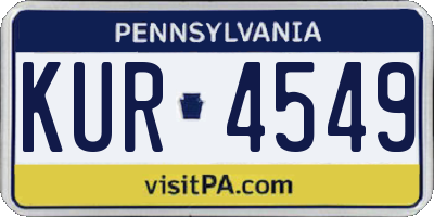 PA license plate KUR4549