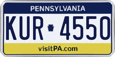 PA license plate KUR4550