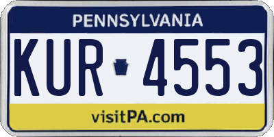 PA license plate KUR4553