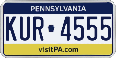 PA license plate KUR4555