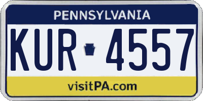 PA license plate KUR4557