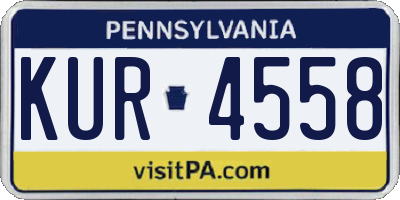 PA license plate KUR4558