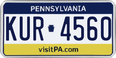 PA license plate KUR4560