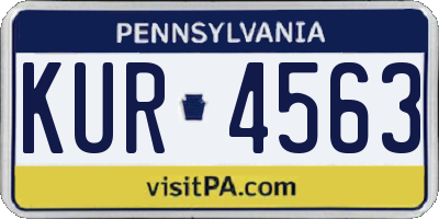 PA license plate KUR4563