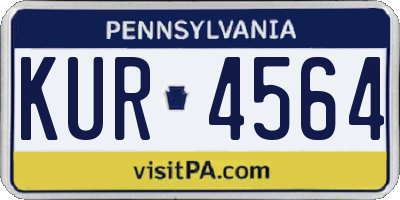 PA license plate KUR4564
