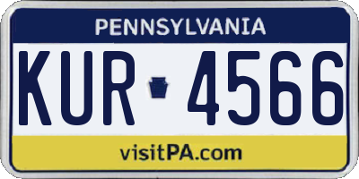 PA license plate KUR4566