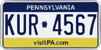 PA license plate KUR4567