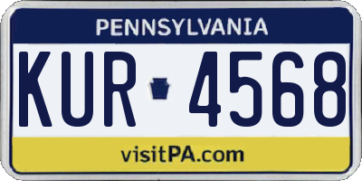 PA license plate KUR4568