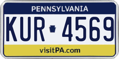 PA license plate KUR4569