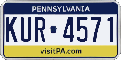 PA license plate KUR4571