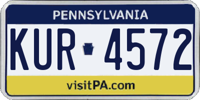 PA license plate KUR4572