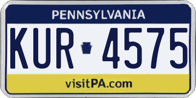 PA license plate KUR4575