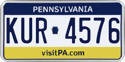 PA license plate KUR4576