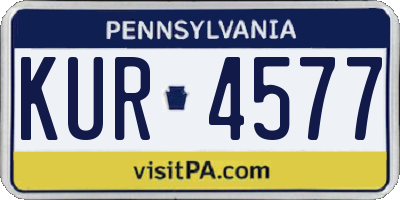 PA license plate KUR4577