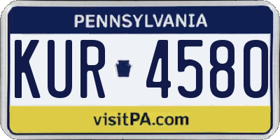 PA license plate KUR4580