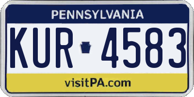 PA license plate KUR4583