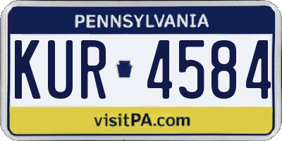 PA license plate KUR4584