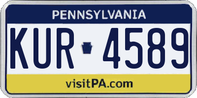 PA license plate KUR4589
