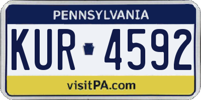 PA license plate KUR4592