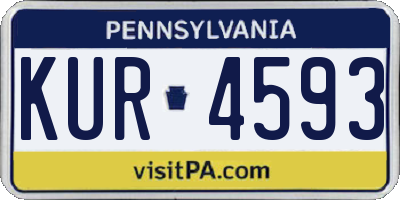 PA license plate KUR4593