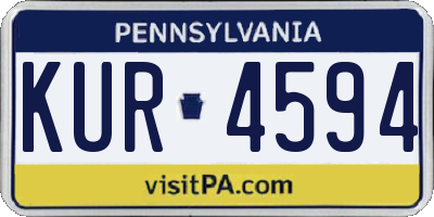 PA license plate KUR4594