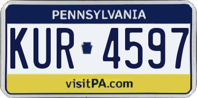 PA license plate KUR4597