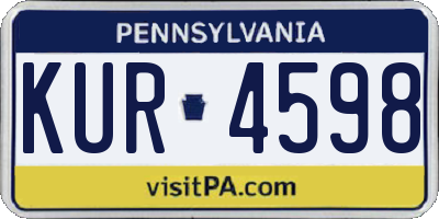 PA license plate KUR4598
