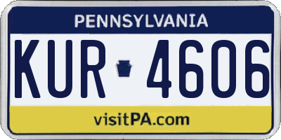 PA license plate KUR4606