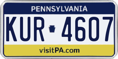 PA license plate KUR4607