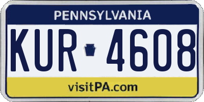 PA license plate KUR4608