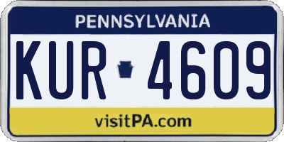 PA license plate KUR4609