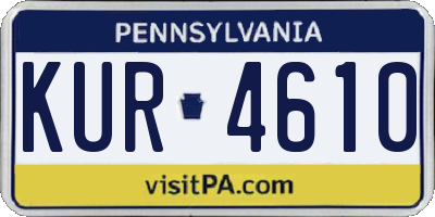 PA license plate KUR4610