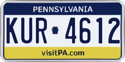 PA license plate KUR4612
