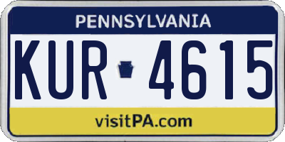 PA license plate KUR4615