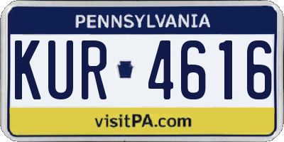 PA license plate KUR4616
