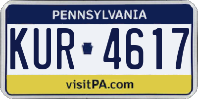PA license plate KUR4617