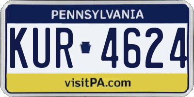 PA license plate KUR4624