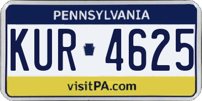 PA license plate KUR4625