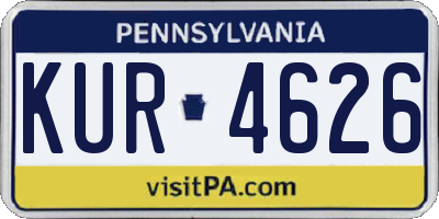 PA license plate KUR4626